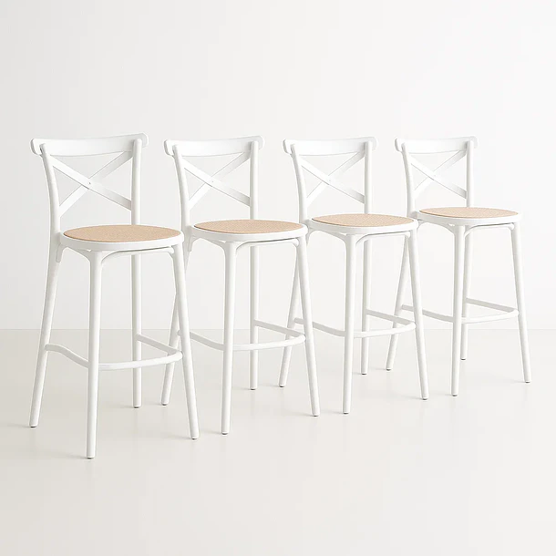 610 - 2026-07-14T134202.032 Pack de 4 Taburetes Crossback Danubio - Blanco - Imagen 1