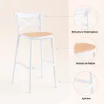 Pack de 4 Taburetes Crossback Danubio - Blanco - Imagen 3