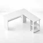 Escritorio Luma Corner en L Blanca con Repisas - Imagen 2