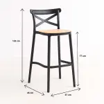 Pack de 4 Taburetes Crossback Danubio - Negros - Imagen 3