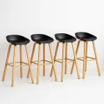 Pack de 4 Taburetes Nordic - Negro