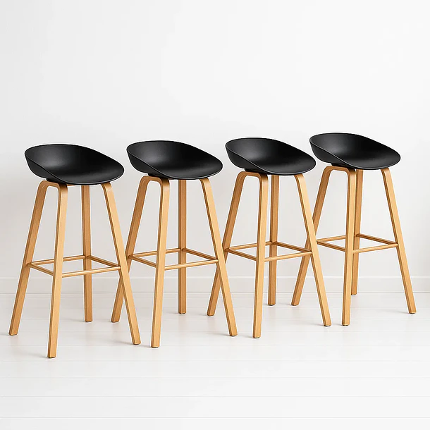 610 - 2026-07-17T125447.569 Pack de 4 Taburetes Nordic - Negro - Imagen 1