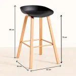 Pack de 4 Taburetes Nordic - Negro - Imagen 3