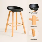 Pack de 2 Taburetes Piso Bar Nordic - Negro - Imagen 4