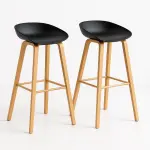 Pack de 2 Taburetes Piso Bar Nordic - Negro