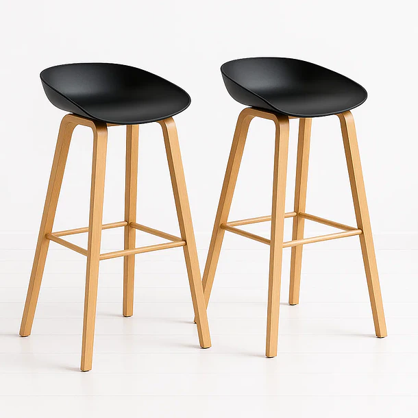 610 - 2026-07-17T130139.528 Pack de 2 Taburetes Piso Bar Nordic - Negro - Imagen 1