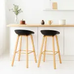 Pack de 2 Taburetes Piso Bar Nordic - Negro - Imagen 2