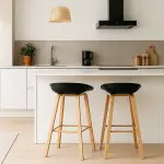 Pack de 2 Taburetes Piso Bar Nordic - Negro - Imagen 5