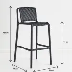 Taburete Alto Capri Polipropileno - Negro - Imagen 3
