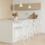 Pack de 4 Taburetes Piso de Bar Terraza Exterior Air Berlín - Blanco - Imagen 2