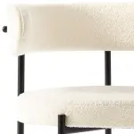 Pack de 2 Sillas Teddy de Tela con Patas Metálicas Negras - Crema - Imagen 6