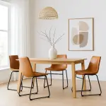 Pack de 4 Sillas Burgos de Comedor de Cuero Sintético y Metal - Imagen 2