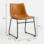 Pack de 2 Taburetes de Bar Burgos de Cuero y Metal Industrial - Imagen 5