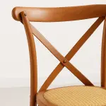 Pack de 4 Sillas Crossback Madera y Rattan - Natural - Imagen 4