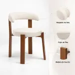 Pack de 2 Sillas Sitiales Hima Respaldo Curvo - Blanca - Imagen 4