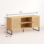 Rack de TV o Buffet Rattan Rustico Dos Puertas - Imagen 5