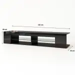 Mueble de TV Moderno Negro con Luces LED y Compartimentos - Imagen 3