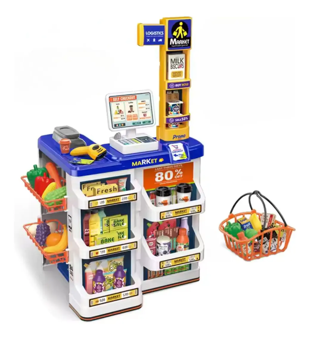 D_NQ_NP_2X_979439-MLC81445264461_122024-F-set-supermercado-24-piezas-juguete-nina-regalo Juego Set Supermercado 60 Pcs con Cesta - Imagen 1