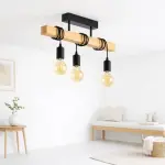 Lampara colgante Townshend negra 3 luces