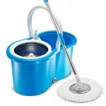 Mopa giratoria 360° con canasto de acero inoxidable