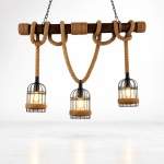 Lampara colgante cuerdas 3 luces L05 - Imagen 2