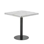 Mesa Parisina 70x70 Marmol Ribete Plateado - Imagen 2