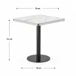Mesa Parisina 70x70 Marmol Ribete Plateado - Imagen 4