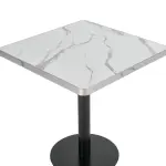 Mesa Parisina 70x70 Marmol Ribete Plateado - Imagen 6