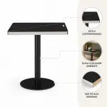 Mesa Parisina 70x70 Negra Ribete Plateado - Imagen 3