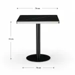 Mesa Parisina 70x70 Negra Ribete Plateado - Imagen 4