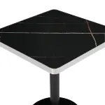 Mesa Parisina 70x70 Negra Ribete Plateado - Imagen 5